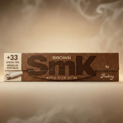 SMK Brown King Size Slim sigara kağıdı + Zıvanalı (Tips)