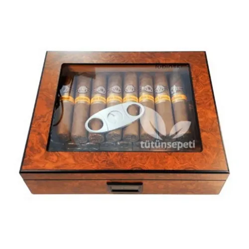 Lubinski Humidor + Montecristo Wide Edmundo Puro seti